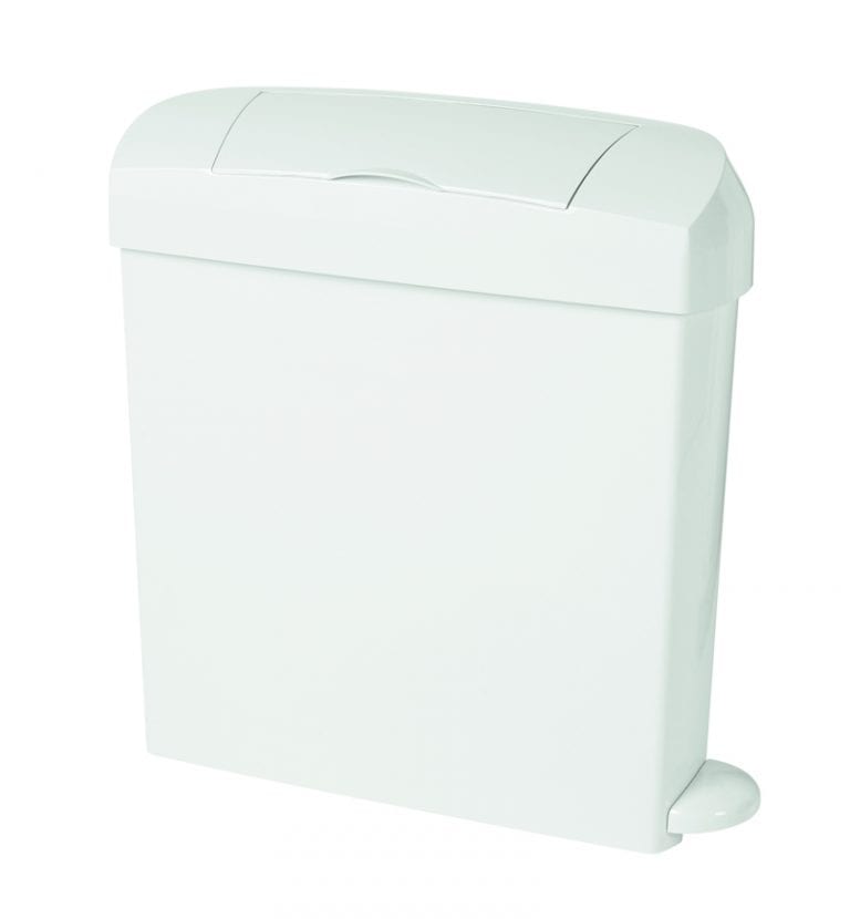 White Slimline Sanitary Bin | Hygieneco Washrooms